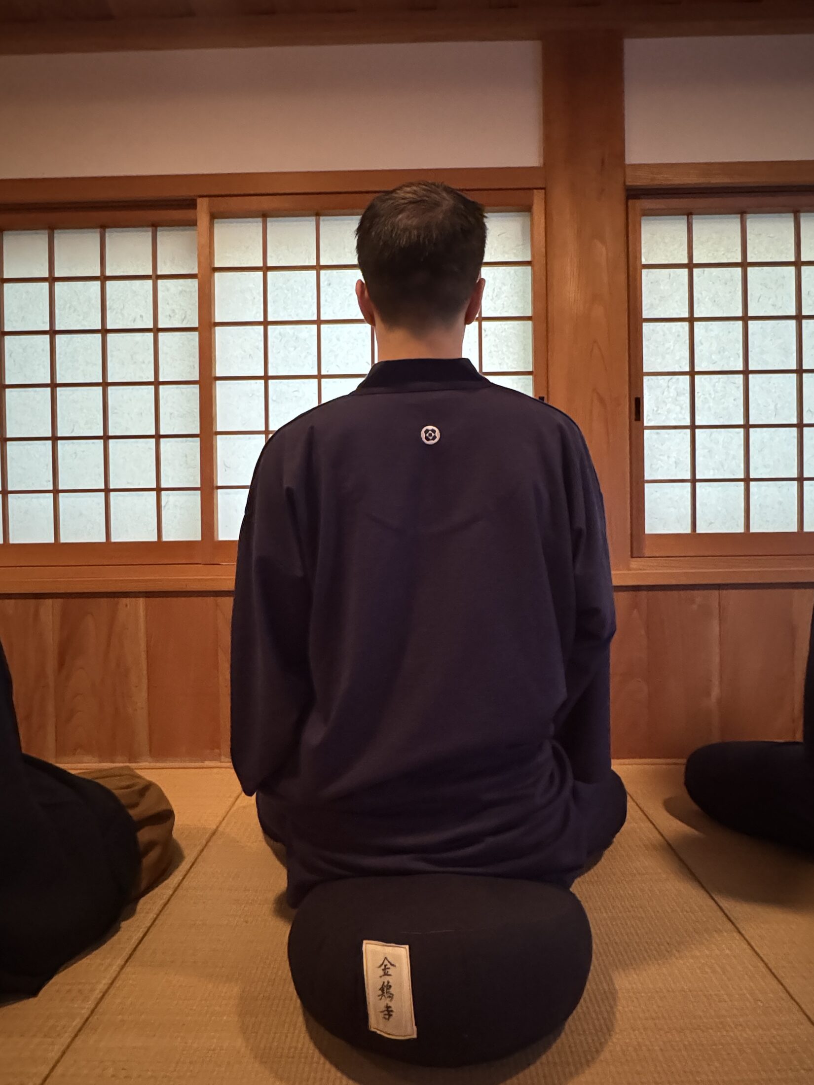 Zazen facing the garden